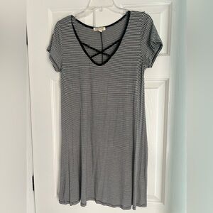 NWOT Black and White Striped Dress